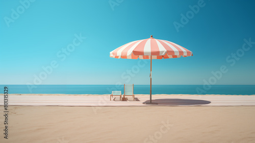 Beach Umbrella on a Clean Pastel