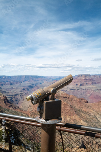 Observation Binoculars Overlooking Grand Canyon - Portrait Oblique