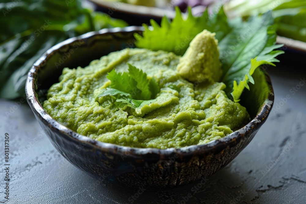 Japanese wasabi on a bowl Japanese wasabi on a bowl