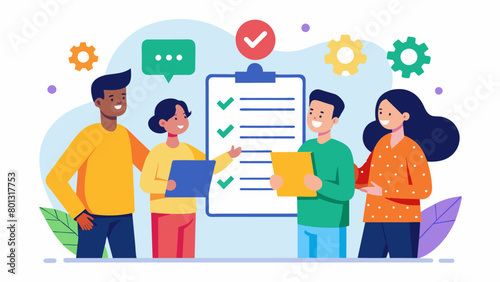 The hiring team provided a list of potential interview questions in advance for candidates with autism or other conditions that may struggle with. Vector illustration