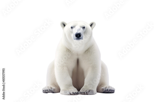 a polar bear sitting on a white background