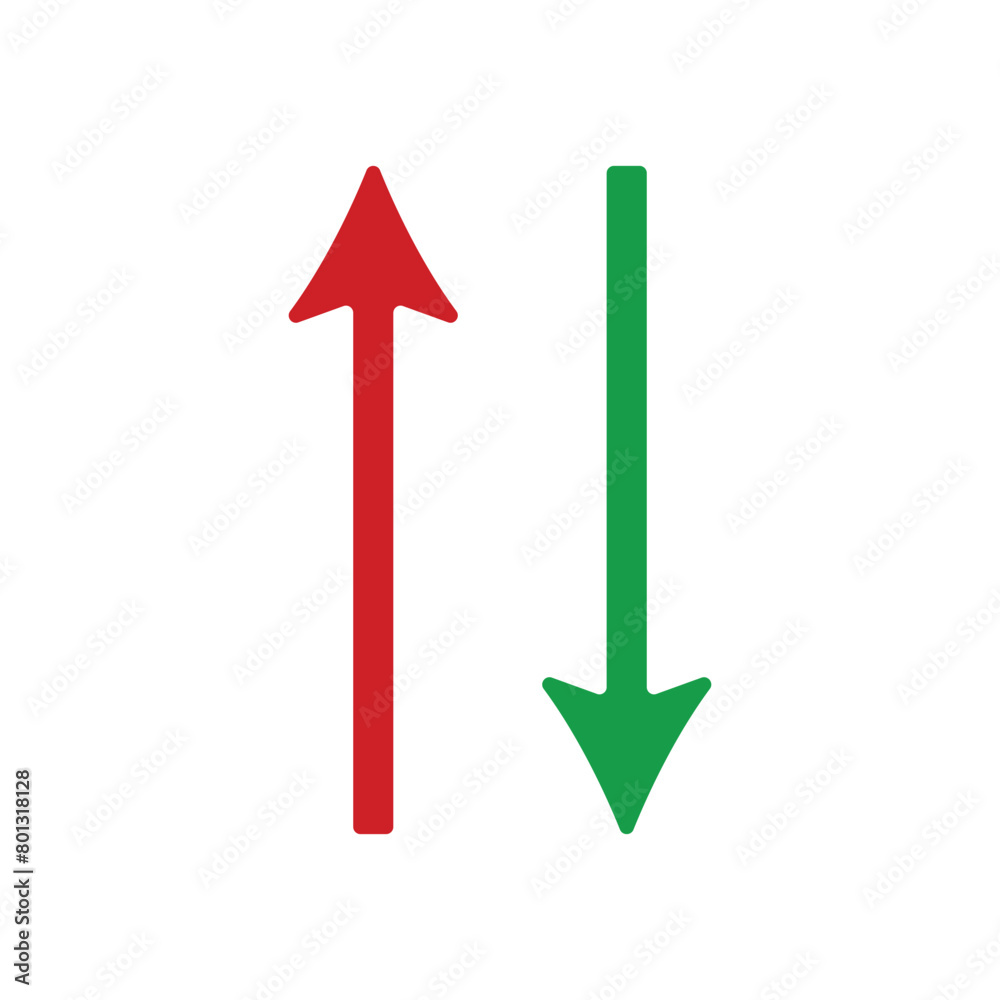 Green Up Arrow, Red Down Arrow icon eps10 Green Up Arrow, Red Down Arrow icon eps10