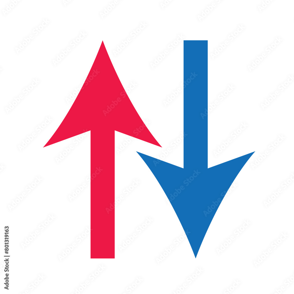 Green Up Arrow, Red Down Arrow icon eps10 Green Up Arrow, Red Down Arrow icon eps10