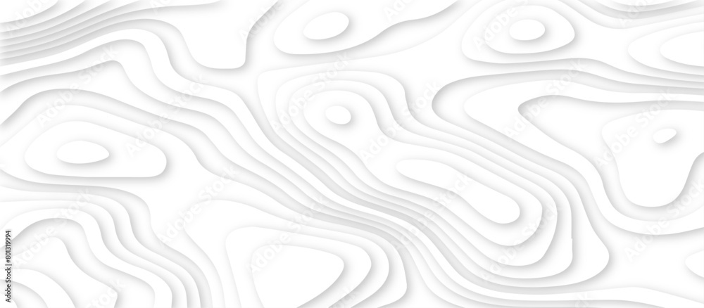 Abstract White paper cut background with lines.3d realistic papercut decoration textured with wavy layers. modern wallpaper texture and 3d realistic design use for banner flyers, posters.	