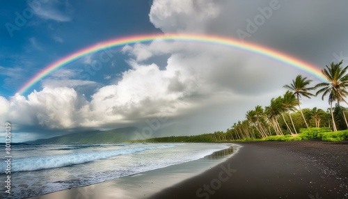 "Tropical Mirage: Shimmering Sands Beneath a Rainbow Sky"  © Muzamil