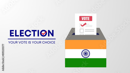 India general election 2024 concept, democracy, flag. Vector icon illustration