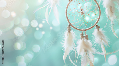 Dream catcher made of white mint