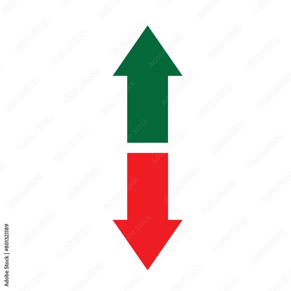 Green Up Arrow, Red Down Arrow icon eps10 Green Up Arrow, Red Down Arrow icon eps10