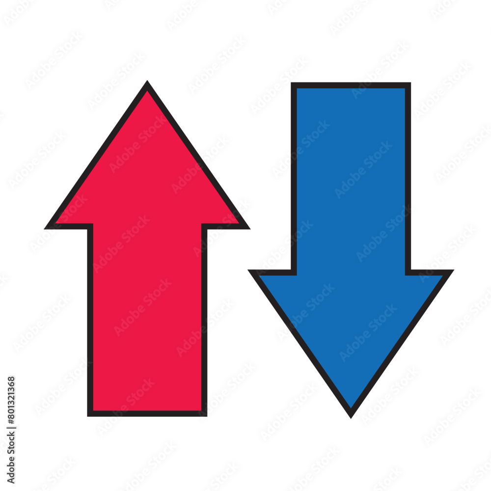 Green Up Arrow, Red Down Arrow icon eps10 Green Up Arrow, Red Down Arrow icon eps10