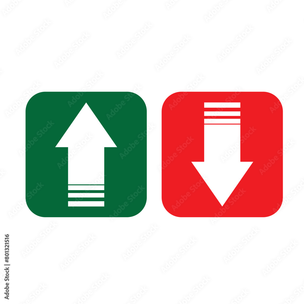Green Up Arrow, Red Down Arrow icon eps10 Green Up Arrow, Red Down Arrow icon eps10