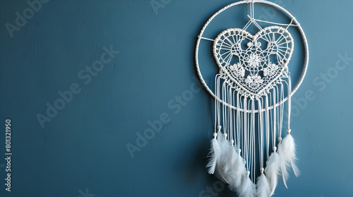 Dream catcher with white heart lace