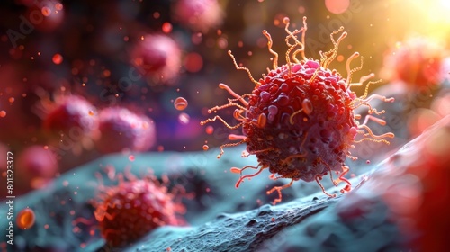 Cytotoxic TCell in Macro Detail The Immune Systems Powerful Warrior photo