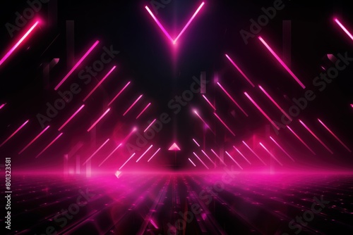 Magenta glowing arrows abstract background pointing upwards  representing growth progress technology digital marketing digital artwork with copyspace