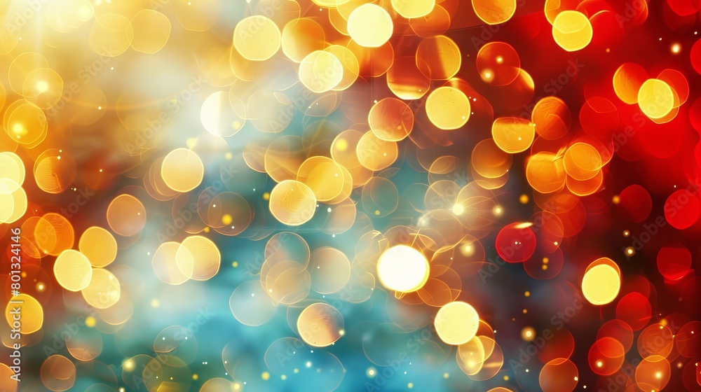 Christmaslights in an abstract circular bokeh background