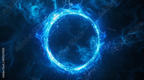 Luminous swirling background with an abstract ring pattern. Glowing spiral. The tunnel of energy flow. a dazzling circular frame with a light-circling effect.   photo
