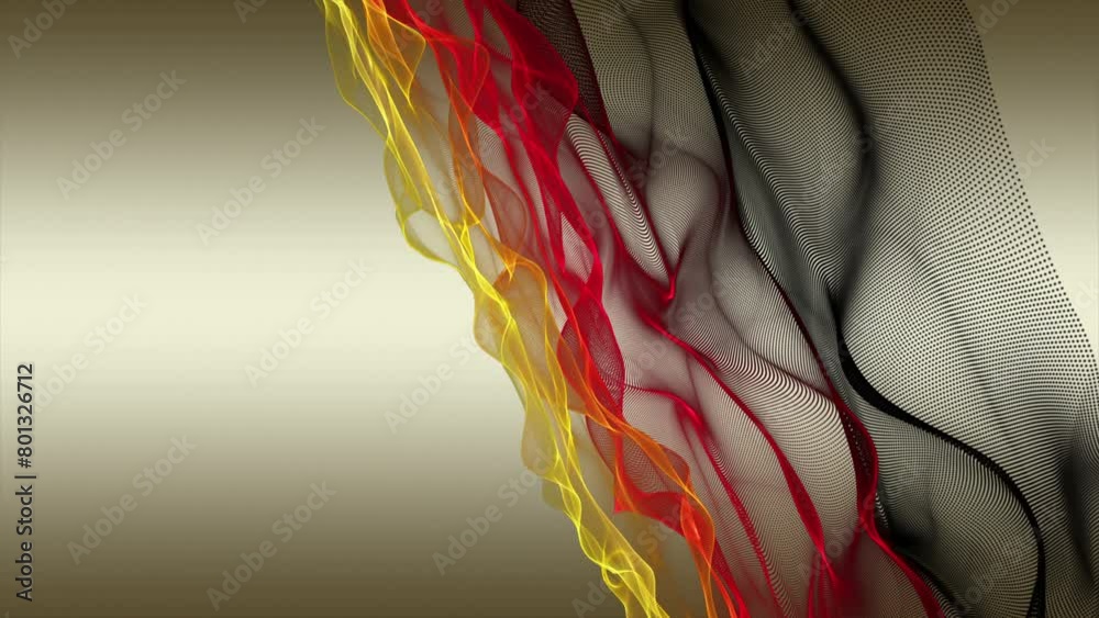 Fantastic German color wave video animation in slow motion for sporting events and space for text, 4096x2304 loop 4K