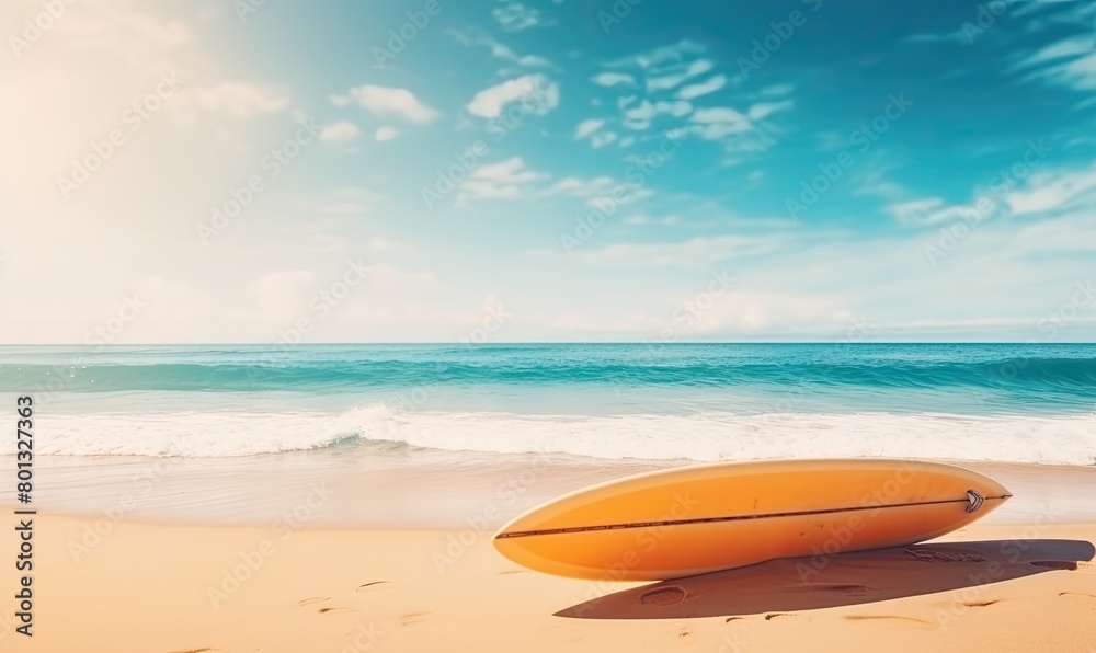 surfboard on the beach with sky surfboard on the beach with sky