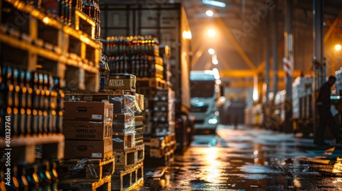 Wine is bottled in a wine production factory for export.