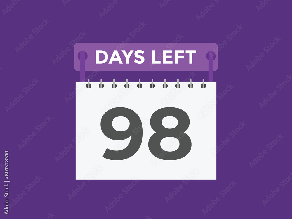 98 days to go countdown template. 98 day Countdown left days banner design. 98 Days left countdown timer 98 days to go countdown template. 98 day Countdown left days banner design. 98 Days left countdown timer