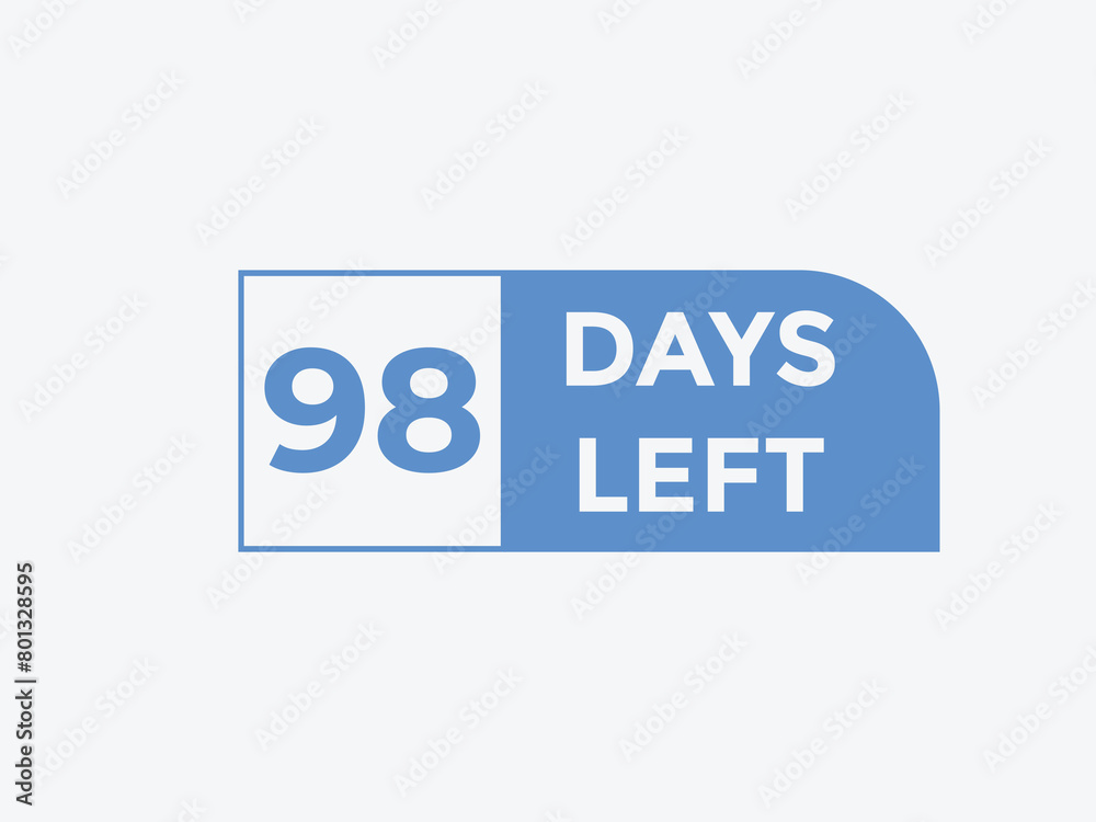 98 days to go countdown template. 98 day Countdown left days banner design. 98 Days left countdown timer 98 days to go countdown template. 98 day Countdown left days banner design. 98 Days left countdown timer