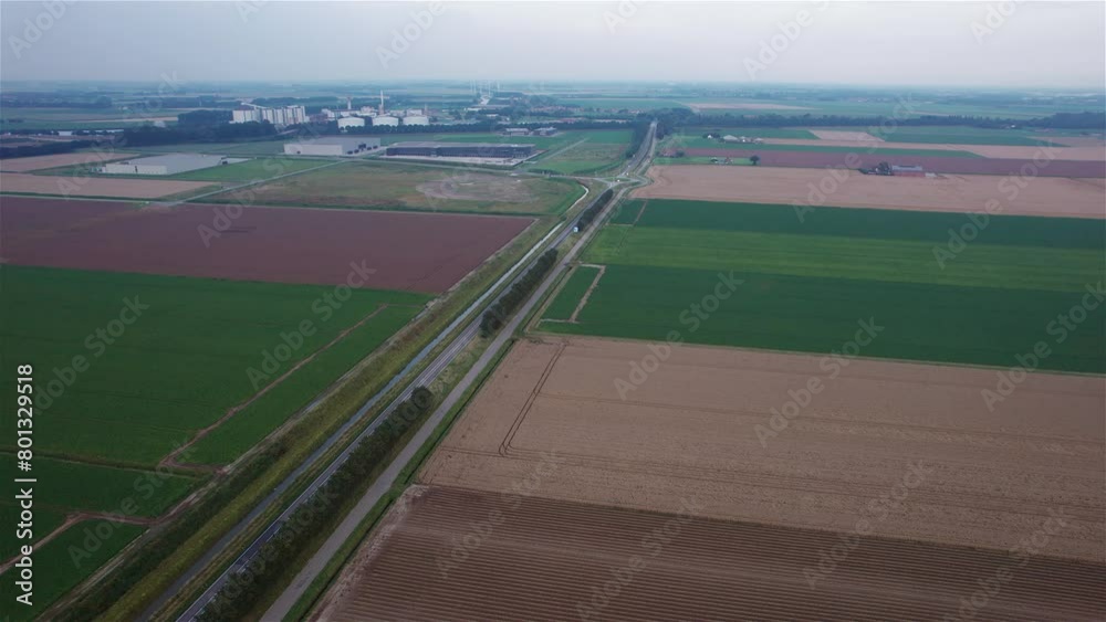 Early Morning Drone Flight Over Dutch Polder Landscape Early Morning Drone Flight Over Dutch Polder Landscape