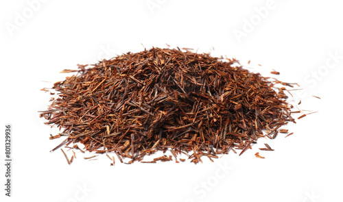 Heap of rooibos tea isolated on white