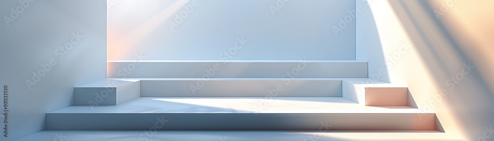 A white room with a staircase and a window A white room with a staircase and a window