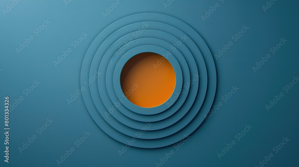 Fototapeta premium Blue and orange abstract background. Ripples in water.