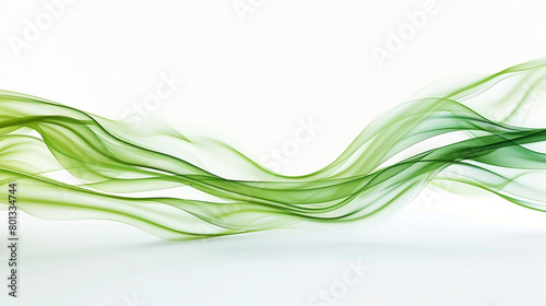 Pistachio green wave abstract, light and refreshing pistachio green wave flowing on a white background.