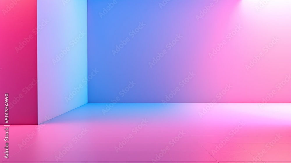 Pink and blue gradient abstract background. Empty room with pink and blue neon lights. Pink and blue gradient abstract background. Empty room with pink and blue neon lights.