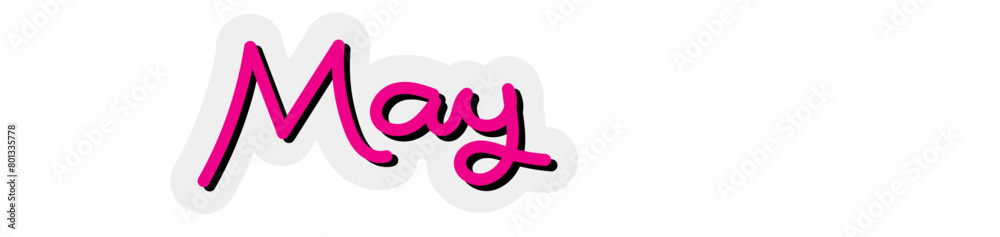 May Month Handwriting Typography Vector Design May Month Handwriting Typography Vector Design