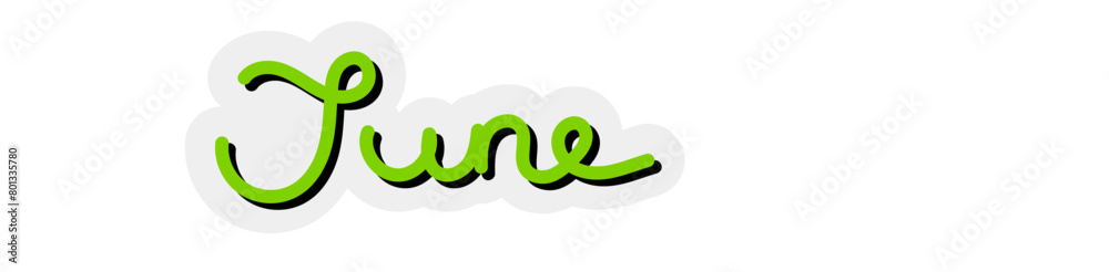 June Month Handwriting Typography Vector Design June Month Handwriting Typography Vector Design
