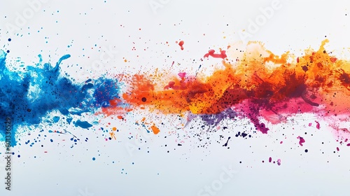 colorful paint splatters on a isolated background