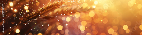 Soft Wheat Optical Bokeh Lights with Sparkle Dust on Modern Abstract Background, Realistic Ultra HD Effect