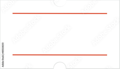 Self-adhesive paper price tag with two red stripes. Paper price tag with two red stripes icon. Blank price label symbol. White sticker to indicate the expiration date. flat style.