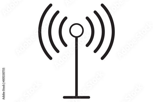 Antenna tower icon collection. Wireless radio signal symbol set. Vector illustration.