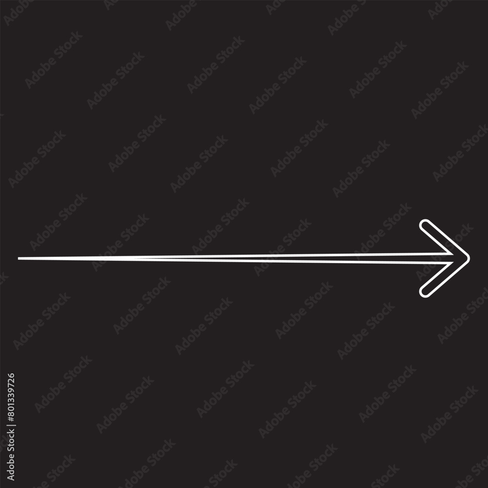 right white arrow illustration on a black background