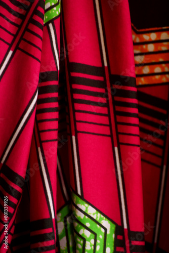 African fabric pattern with catchy colors photo