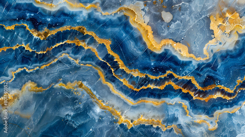 Blue alcohol stains of paint with the addition of gold powder. blue marble background