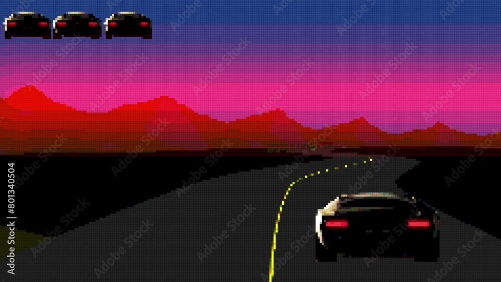 Pixel racing games 8 bit background