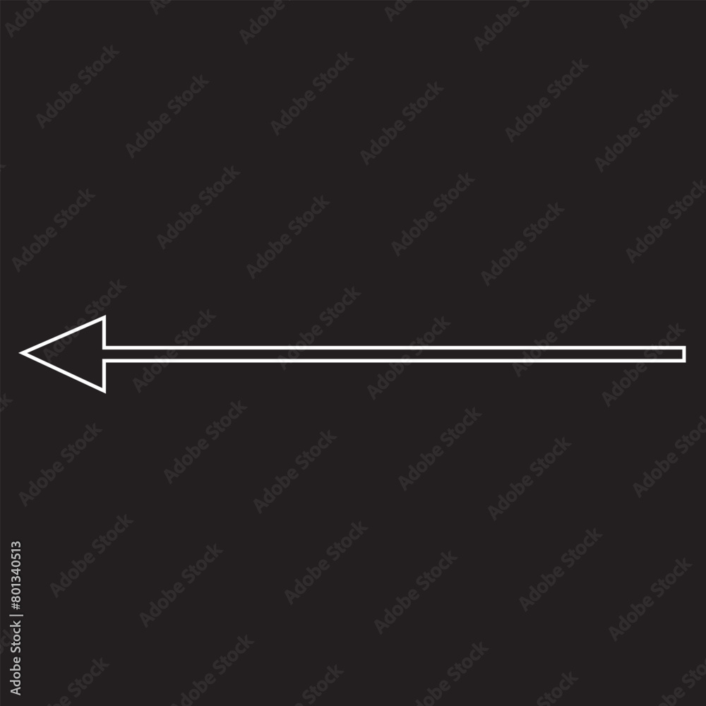 left direction white arrow isolated on a black background left direction white arrow isolated on a black background