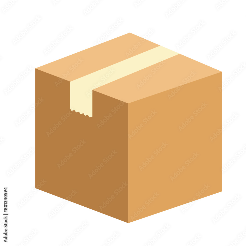 Fototapeta premium Sealed Cardboard Box Illustration