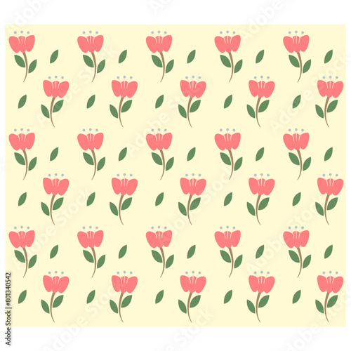 Wallpaper Mural Tulip Flower Seamless Pattern Background Torontodigital.ca