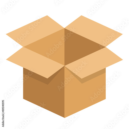 Cardboard Box Open Up Illustration