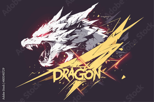 Vector Logo of Dragon Isolated in Black