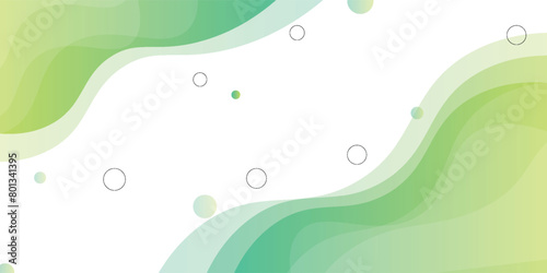 template banner with green gradient color. design with liquid shape. modern.
