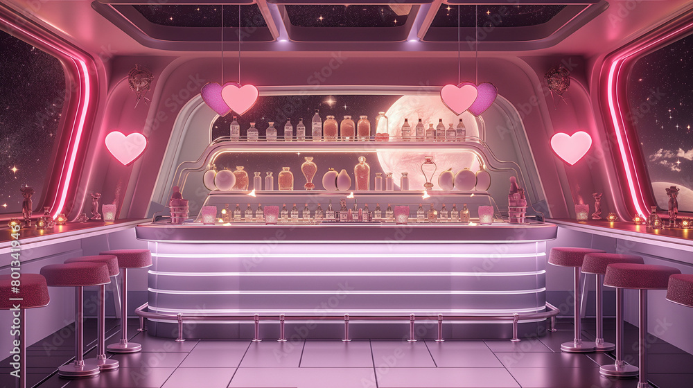cute retro bar on board of starship cute retro bar on board of starship