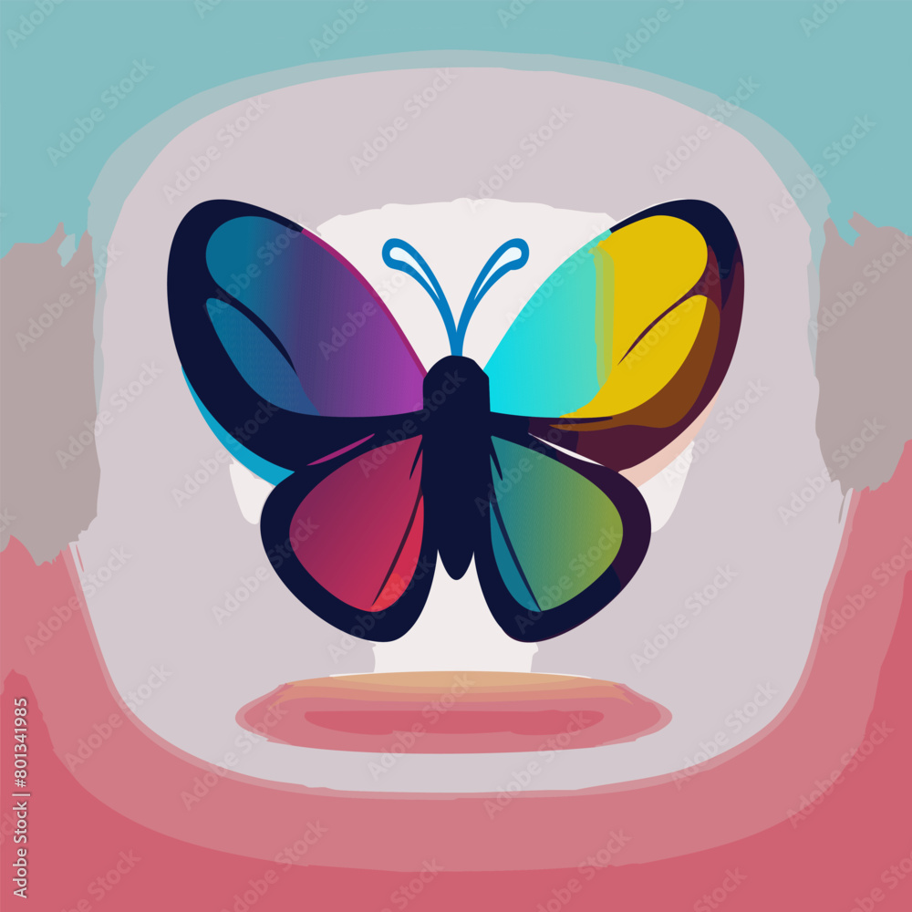 Butterfly icon. Vector illustration of a butterflies on colored background. Butterfly icon. Vector illustration of a butterflies on colored background.