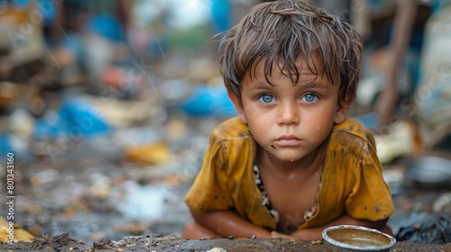 Young Boy Examining the Ground With a Magnifying Glass. Generative AI © jul_photolover