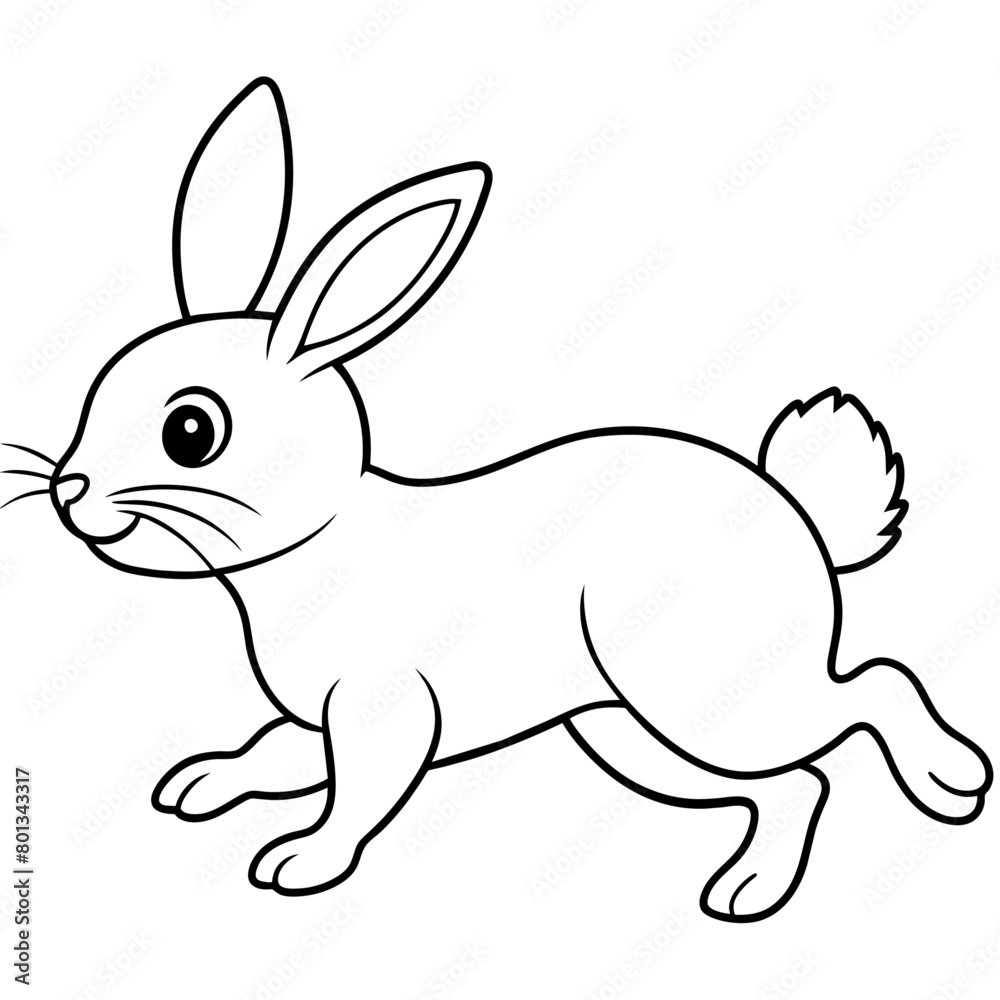 Obraz premium cute bunny coloring book vector (32)